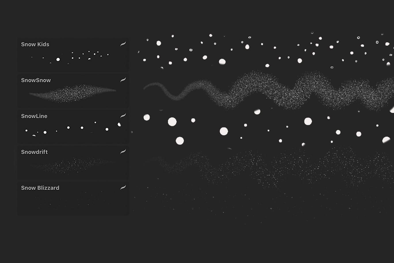 雪景手绘必备利器-Procreate雪花图案笔刷 Snow Brushes for Procreate插图(4)