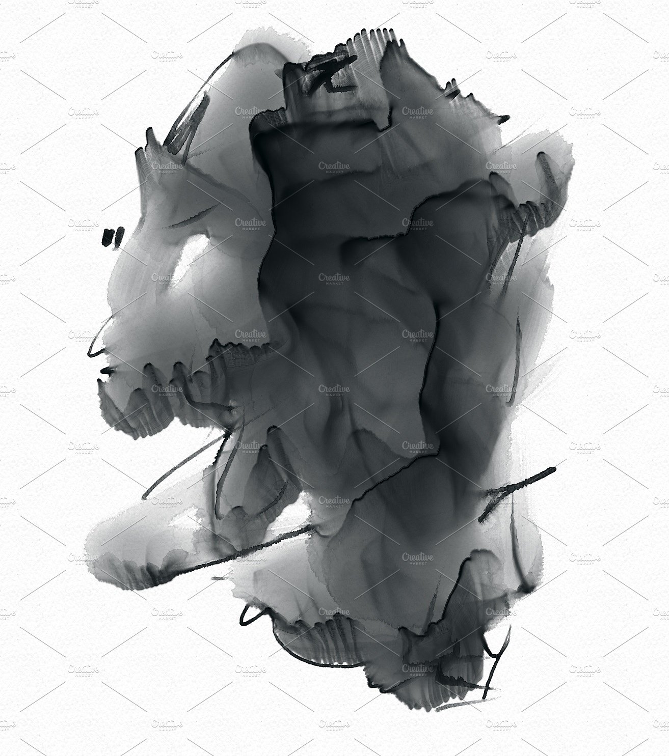 素材库下午茶：30个高品质的手绘水彩风格的PS画笔笔刷插图(6)