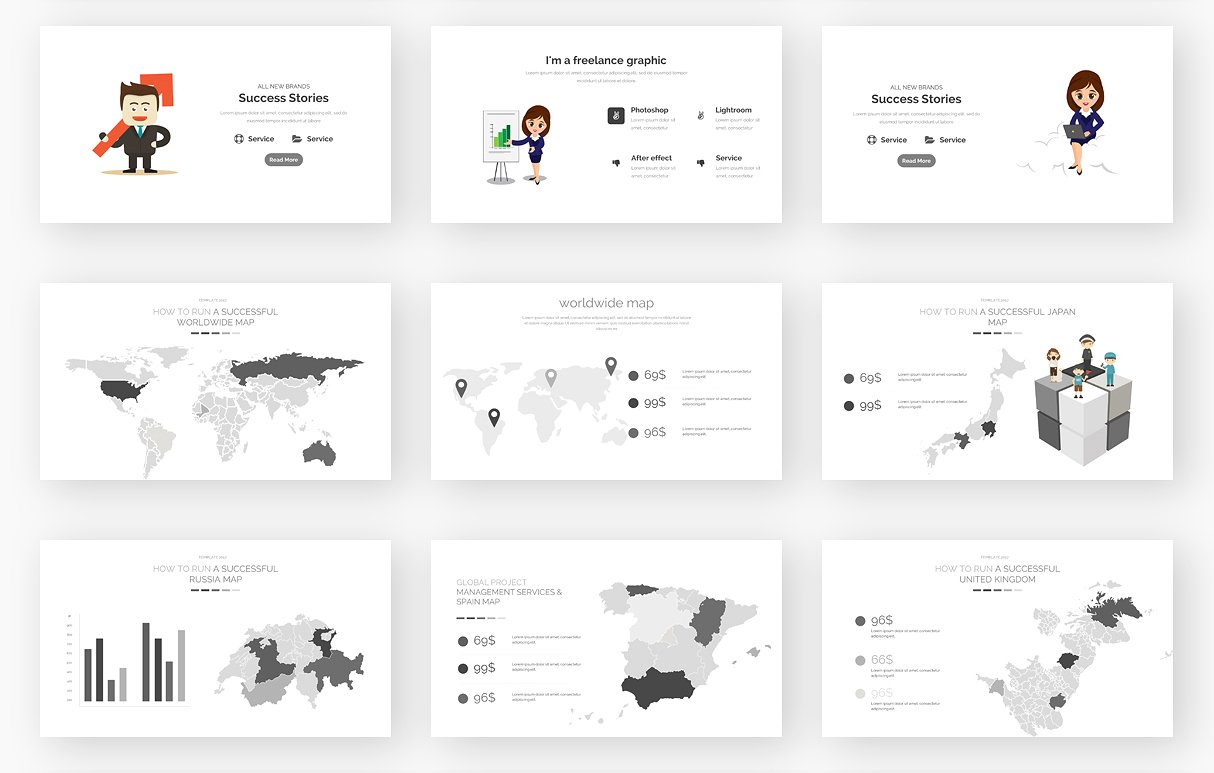 128个独特的谷歌幻灯片模版插图(12)