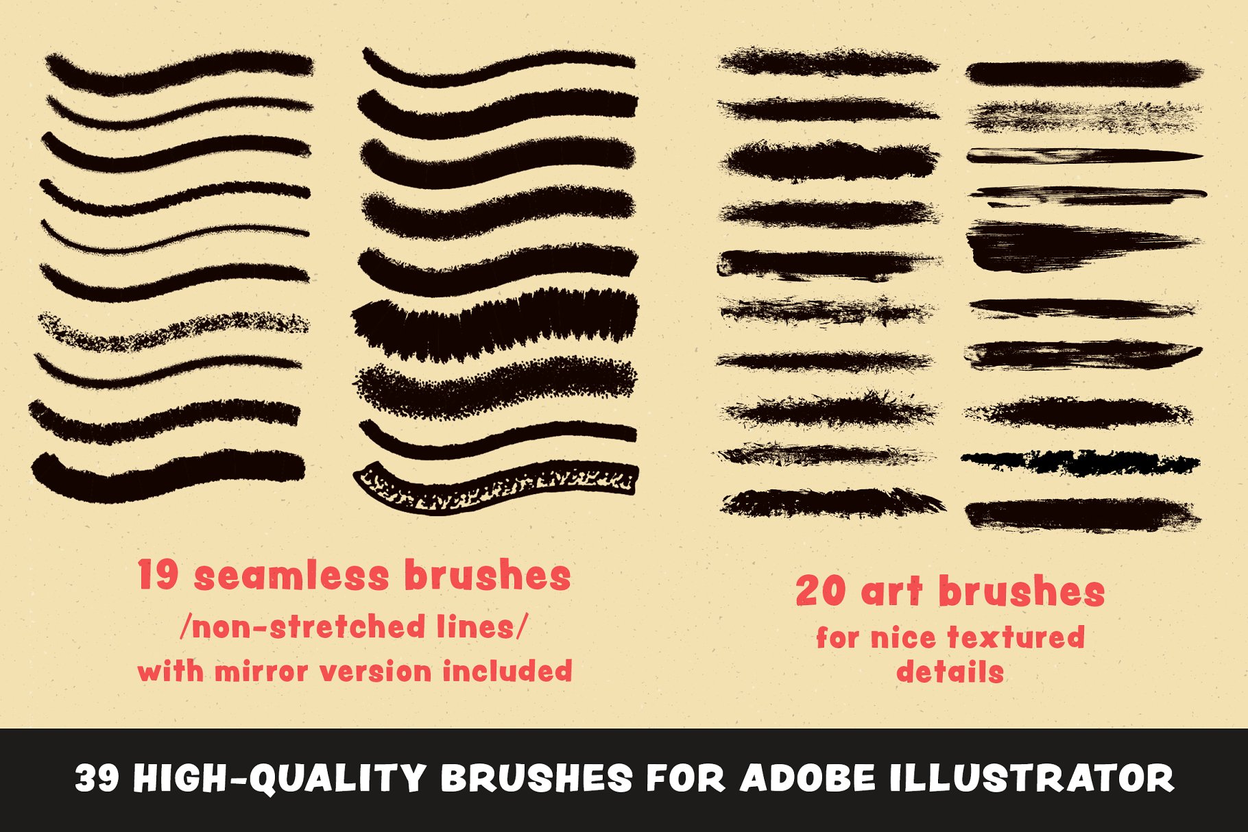 复刻1950s年代设计风格笔刷套装 1950s Artist Brush Pack插图(5)