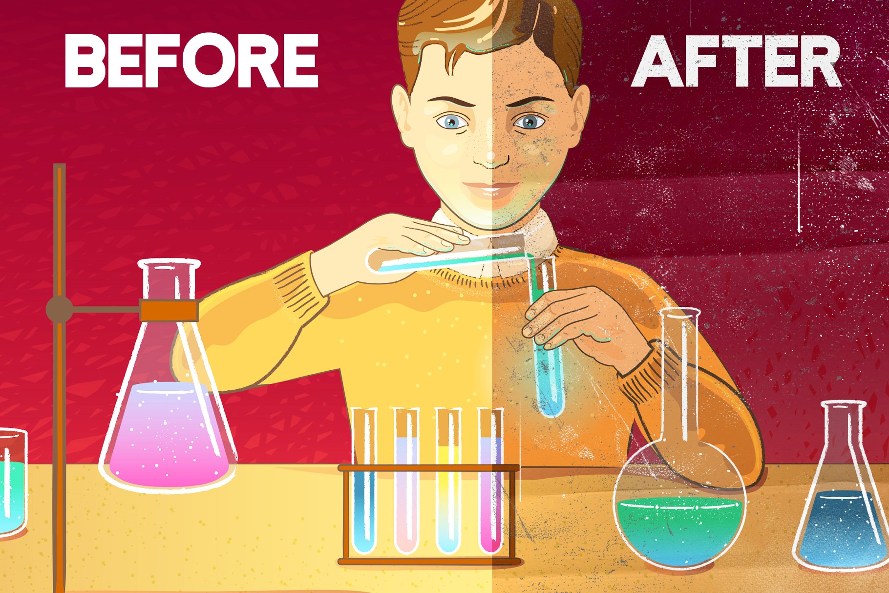 分散着色器PS&AI笔刷 CHEMIST Illustrator Brushes插图(2)