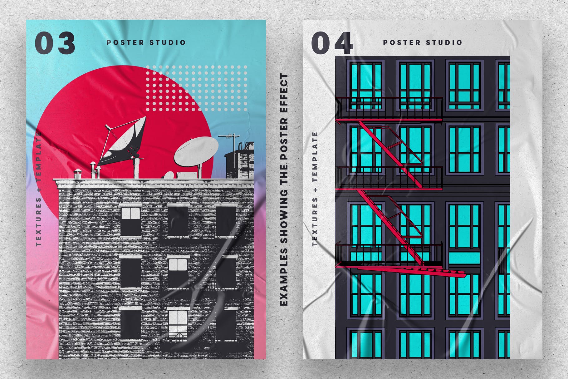 海报张贴效果图样式生成PS笔刷 Poster Studio for Photoshop插图(3)