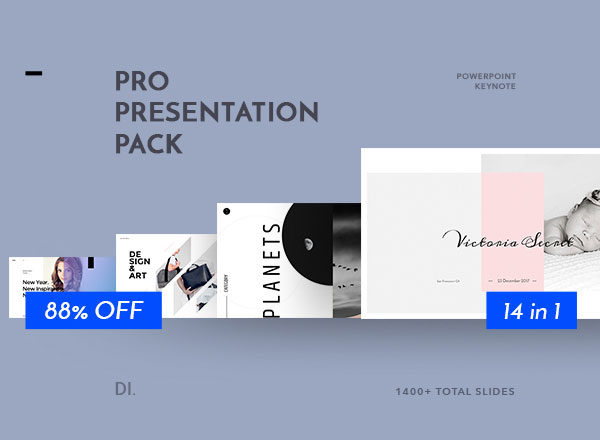 素材库下午茶：14合1的超级高逼格设计感的多功能PPT模板套装下载[pptx,key]