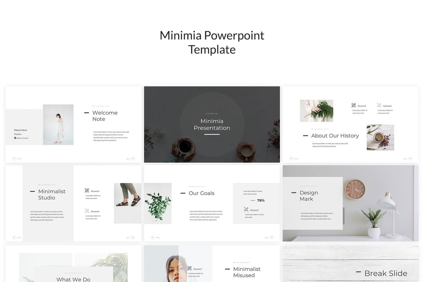 极简设计风格多图PPT模板 Minimia – Powerpoint Template插图