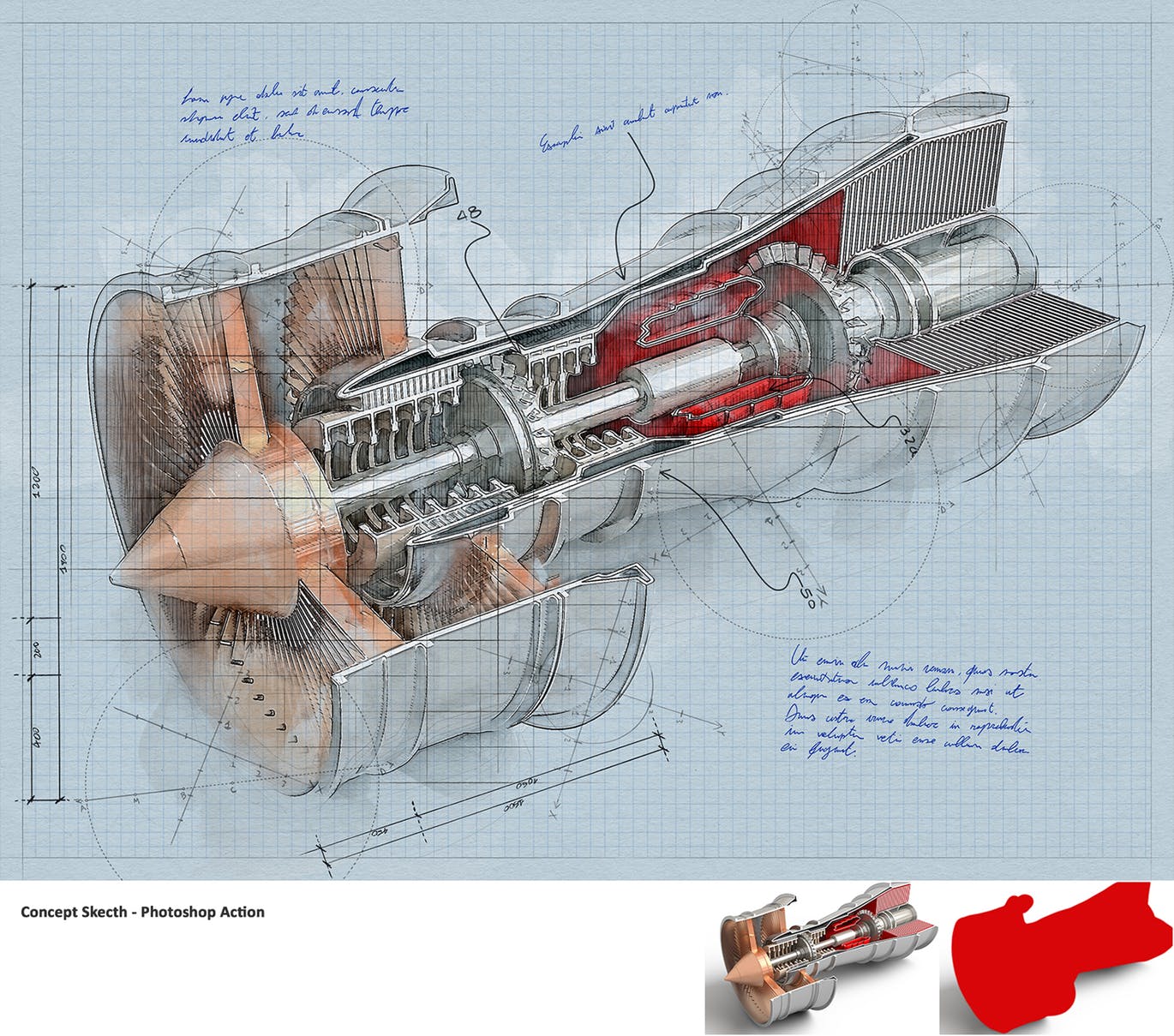 建筑工程设计素描效果图一键生成PS动作 Concept Sketch – Photoshop Action插图(12)