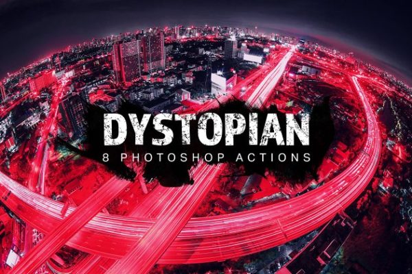 城市夜景照片滤镜PS动作 Dystopian Photoshop Actions
