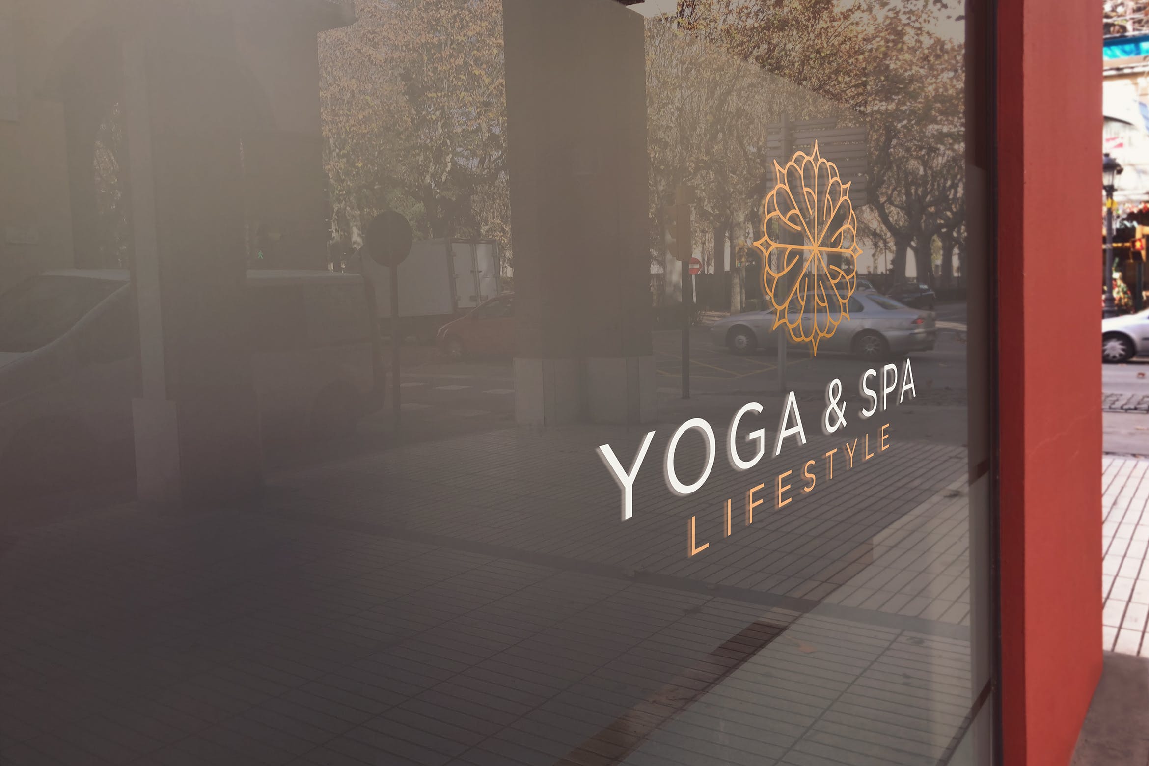 商铺玻璃门Logo店招效果图样机素材库精选2 Store Glass Logo Mockup插图