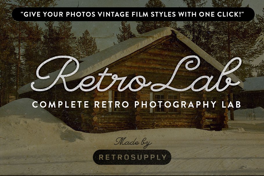 复古怀旧照片效果生成PS动作 RetroLab – Retro Photo Lab插图
