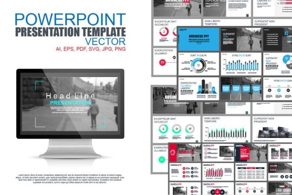 白色背景信息图形幻灯片模板合集 Powerpoint Presentation Templates