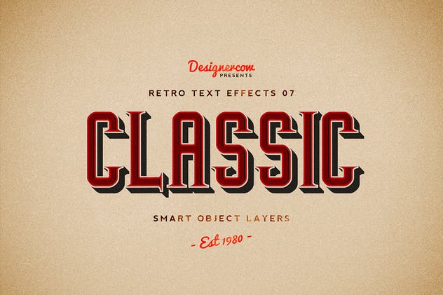 10款复古文本标题3D立体效果PS图层样式 Retro Text Effects V01插图(5)
