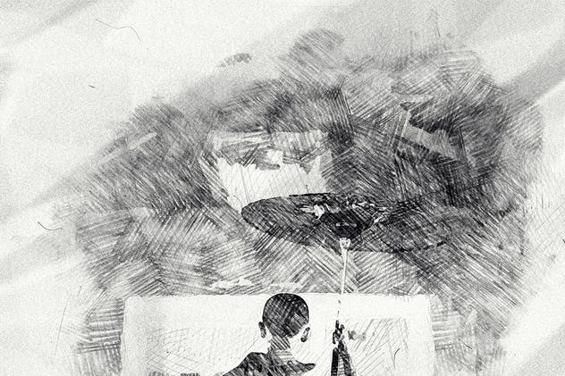 铅笔素描油画混合效果PS动作 Pencil n Watercolor Photoshop Action插图(3)