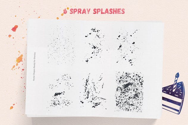 超级水彩绘画设计师工具包[ps水彩笔刷/样式/纹理] Artistic Studio: Watercolor Toolkit插图(9)