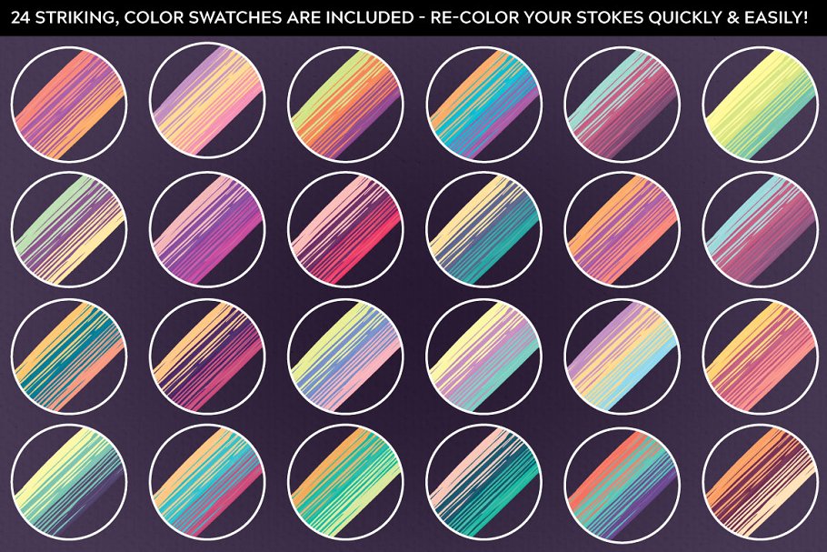 多彩混合油漆AI笔刷 Multi-color, Mixed Paint Brushes插图(8)