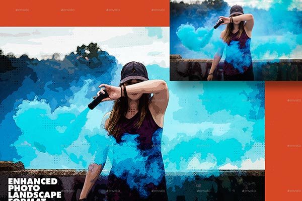 打造漫画插图效果的PhotoShop图层样式 Comic Illustration Photo Template [psd]