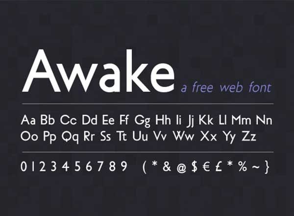 免费网页字体 Awake Sans: Free Web Font