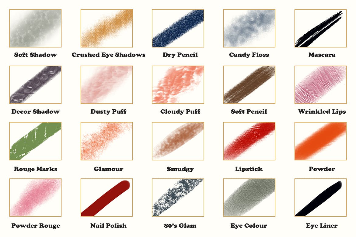 插画师必备的复古时尚美容Procreate笔刷 Beauty Brushes for Procreate插图(5)