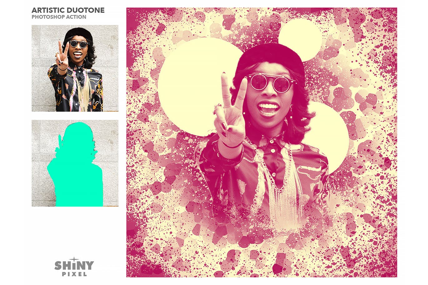 80年底双色调艺术风格效果图片处理PS动作 Artistic Duotone Effect – Photoshop Action插图(5)