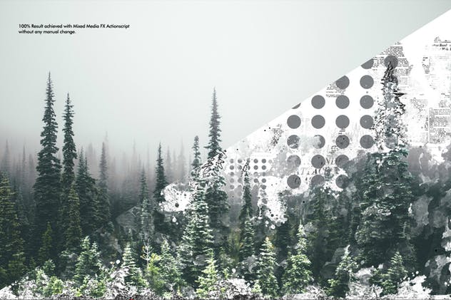 怀旧复古做旧混合艺术效果生成PS动作 Editorial Mixed Media FX Photoshop Add-On插图(1)