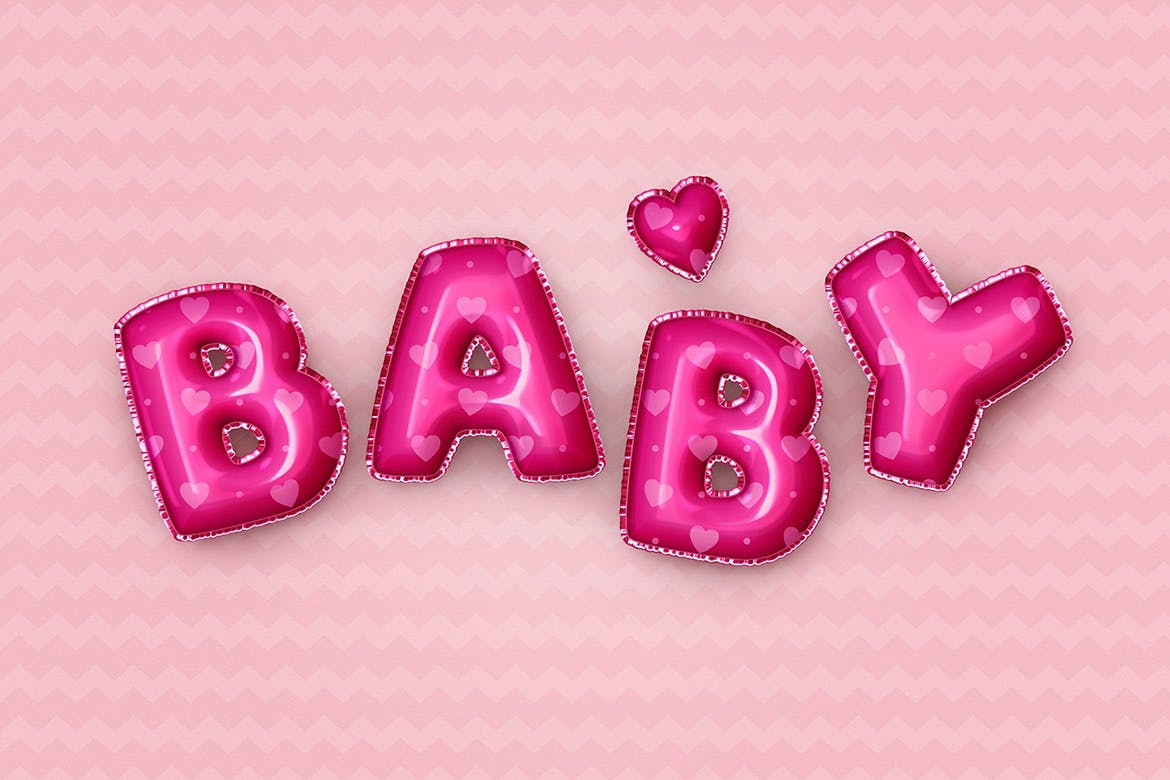 金箔气球文本效果字体特效样式PSD分层模板 Foil Balloon Text Effects插图(3)