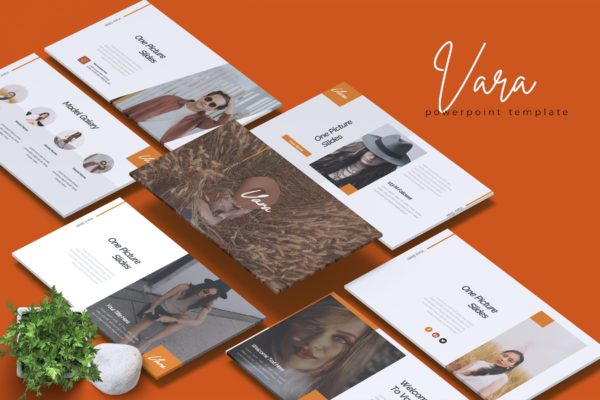 清新时尚好看的PPT幻灯片模板下载 VARA – Fashion Powerpoint Template