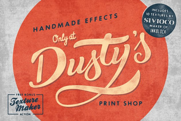 Old School 复古怀旧风格图层样式 Dusty’s Print Shop