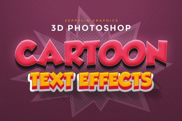 精美3D卡通文字特效PS字体样式 Cartoon Text Effects