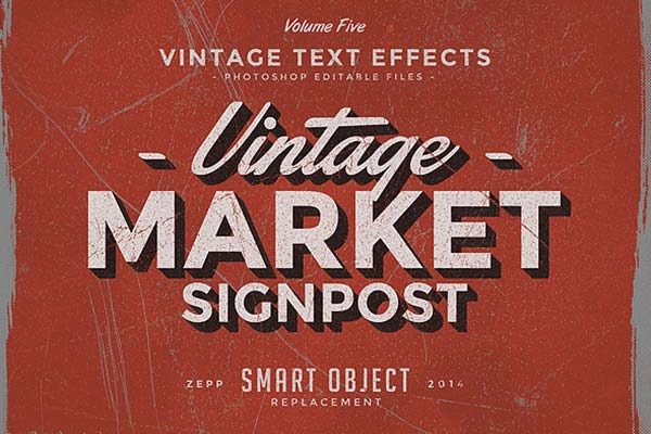 10款复古文本效果的图层样式文件下载[psd]