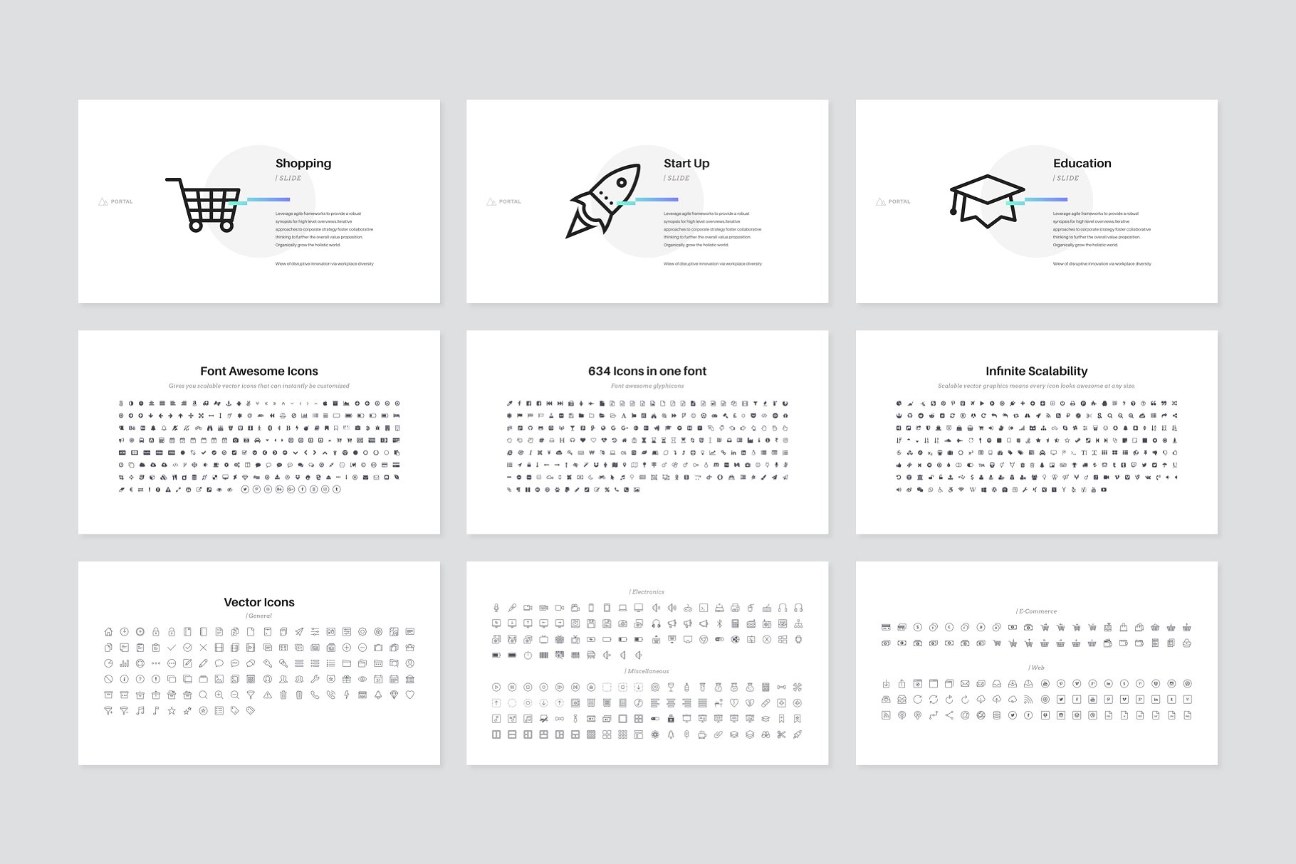 120+ 页时尚大方 Keynote 幻灯片模板 PORTAL Keynote Presentation Template插图(15)