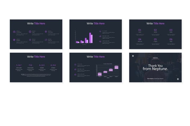 多配色方案企业业务宣传PPT模板素材 Neptune – Powerpoint Template插图(3)