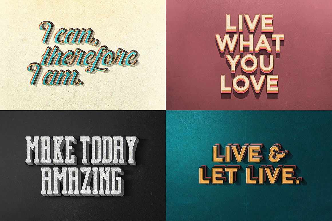 素材库下午茶：150款3D文字效果的PS图层样式 150 3D Text Effects for Photoshop–2.61 GB插图(8)
