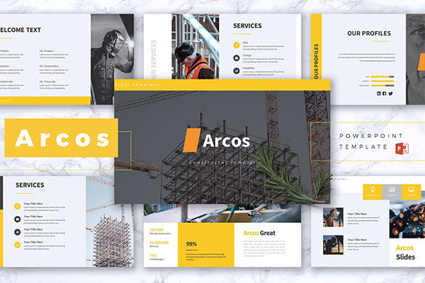 高品质的房地产建筑施工行业powerpoint幻灯片演示模板（pptx）