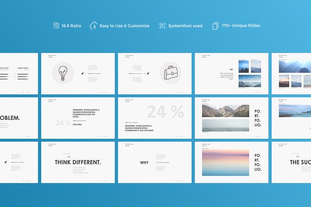 简约设计风格企业宣传介绍PPT幻灯片模板 Flow Powerpoint Template插图(3)