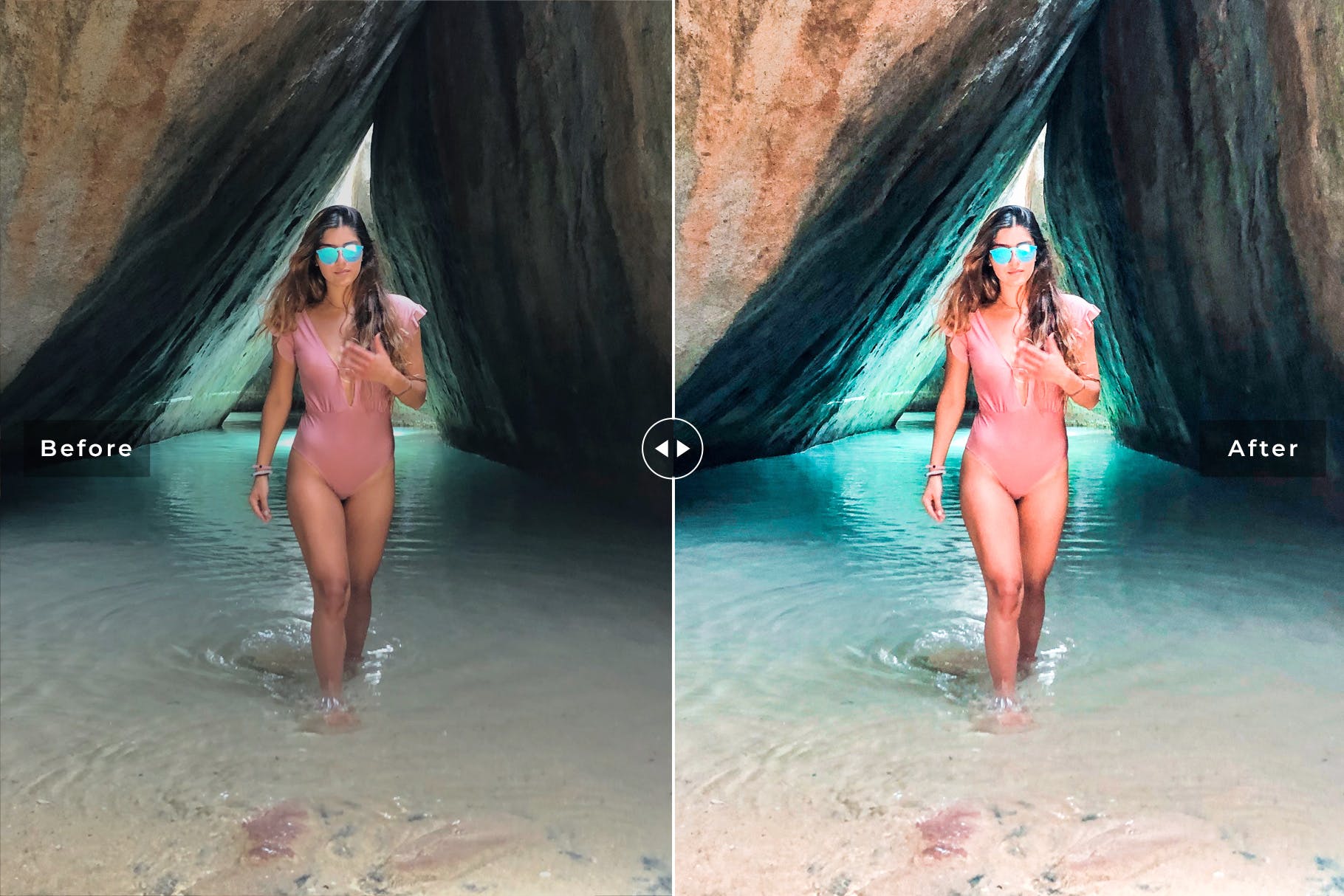 透亮蓝色&绿松石色照片调色滤镜Lightroom预设 Calypso Mobile & Desktop Lightroom Presets插图(5)