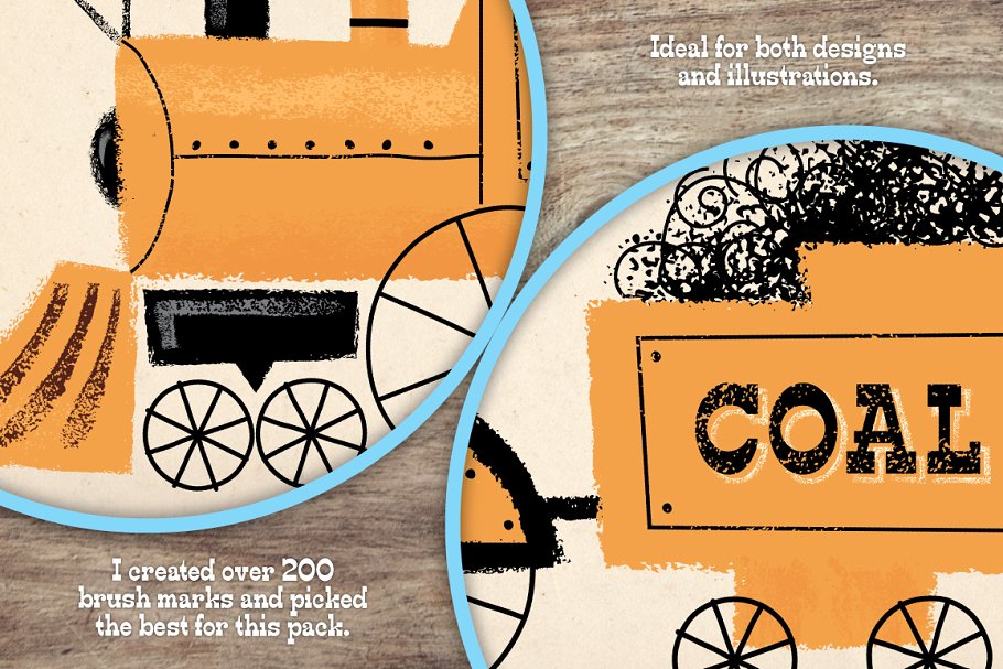 海绵刷笔画效果AI笔刷 Sponge Brushes插图(2)