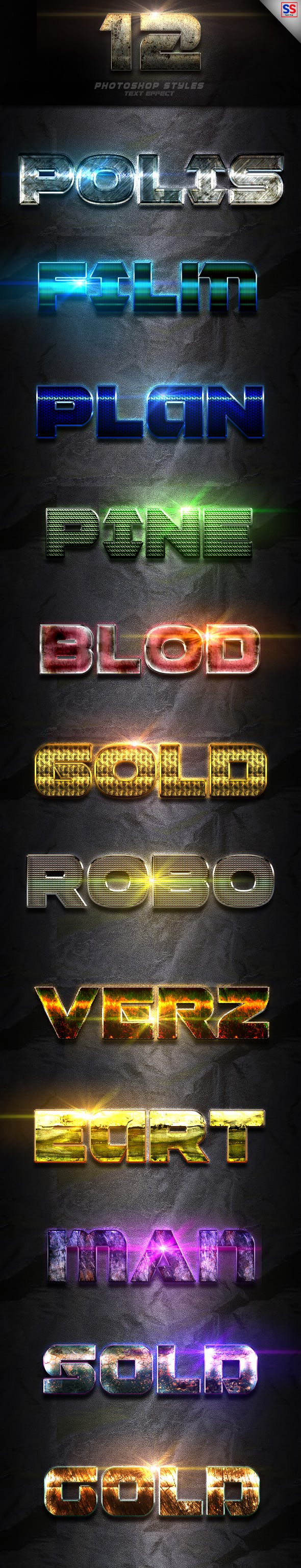 12款炫酷3D金属特效PS字体样式Vol.11插图