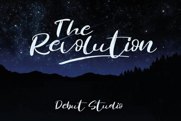 创意英文笔刷书法设计字体下载 Revolution Brush