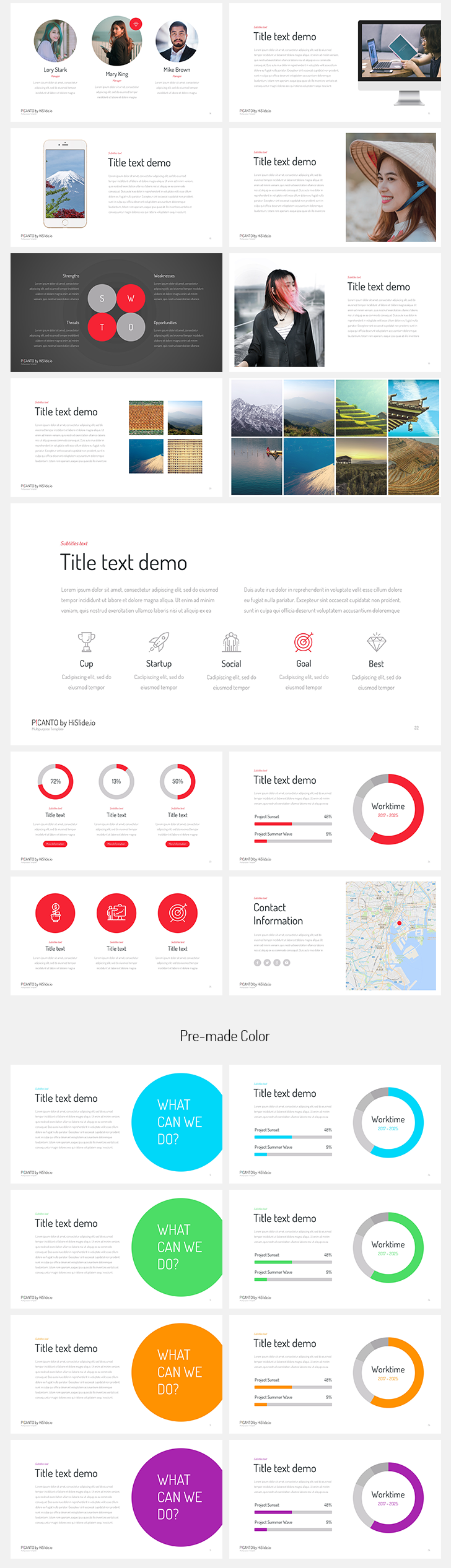 功能齐全兼有5种配色的免费KEY模板 Picanto Keynote template free download插图