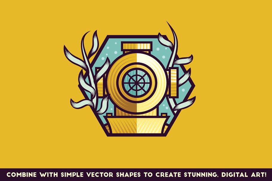 现代木刻纹理AI笔刷 Modern Woodcut Brushes插图(3)