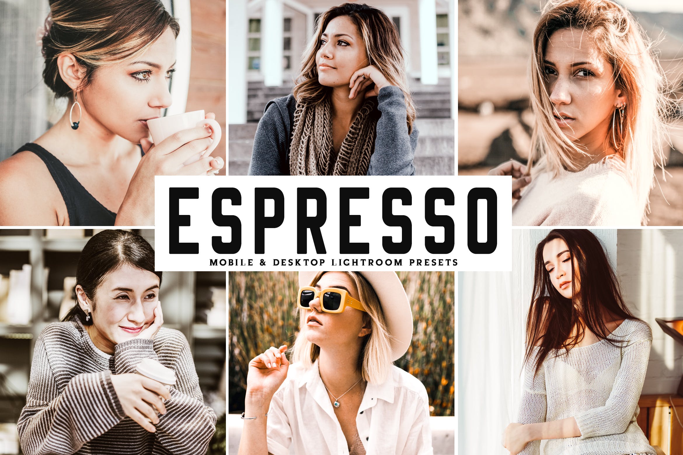 人像摄影色彩增强滤镜LR调色预设下载 Espresso Mobile & Desktop Lightroom Presets插图