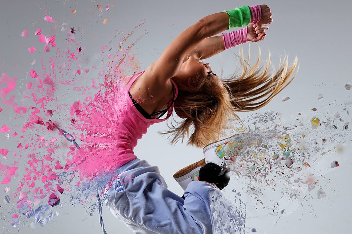 创意动感照片局部粉碎特效GIF动画素材库精选PS动作 Gif Animated Shatter Photoshop Action插图(2)