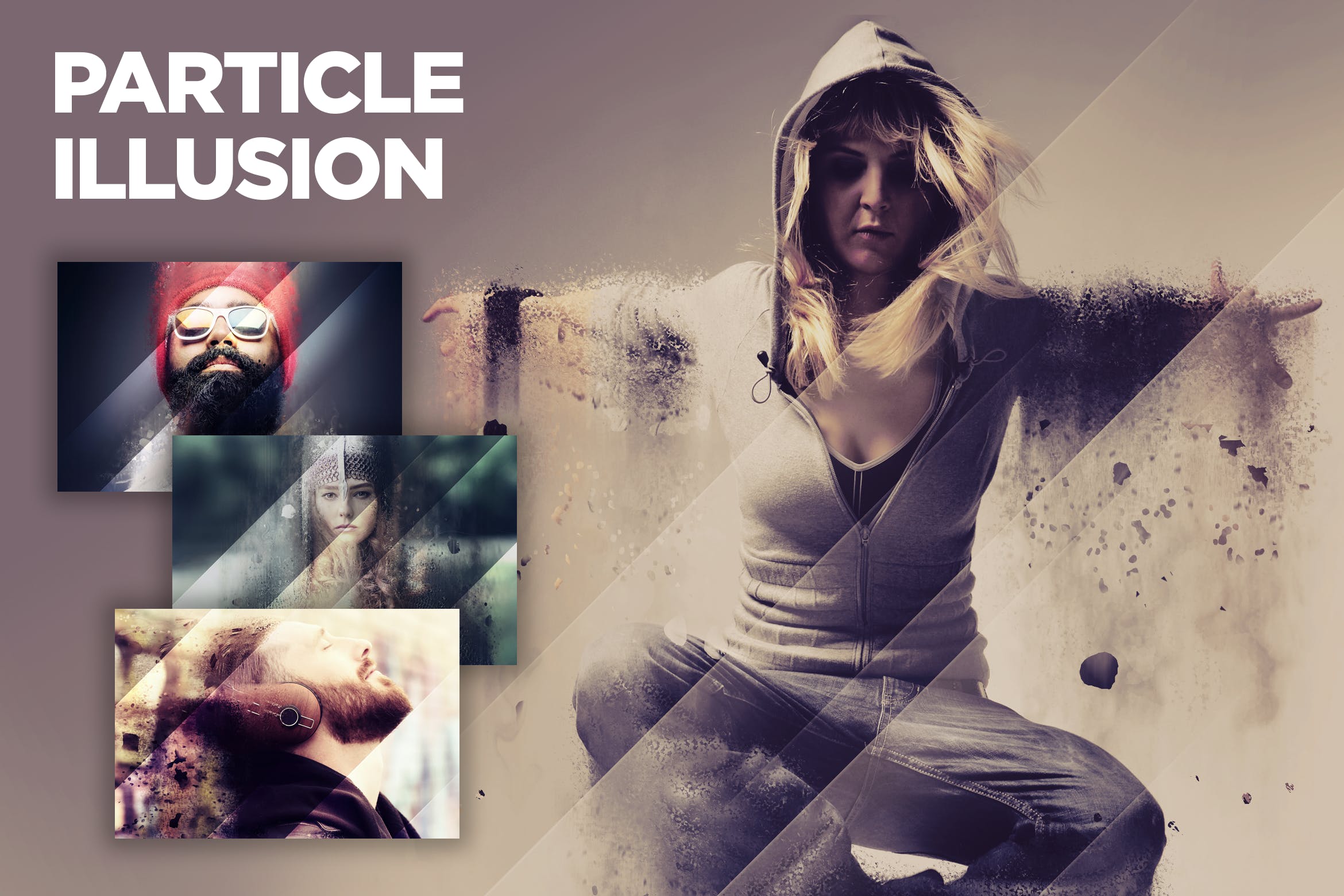 梦幻粒子灰飞烟灭烟雾效果PS动作 Particle Illusion CS3+ Photoshop Action插图