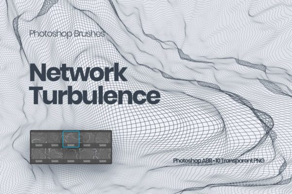 抽象网络信号波纹图案PS笔刷 Network Turbulence Photoshop Brushes