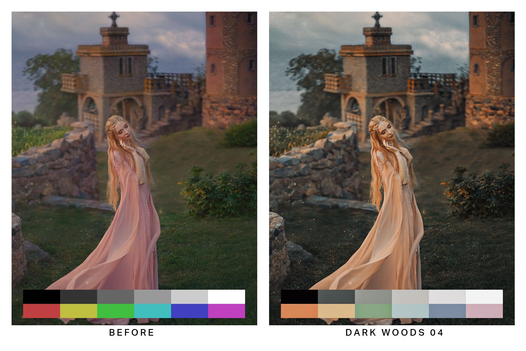 50款室外肖像人像摄影对比鲜明电影胶片色调Lightroom预设 50 Moody Green Lightroom Presets插图(1)