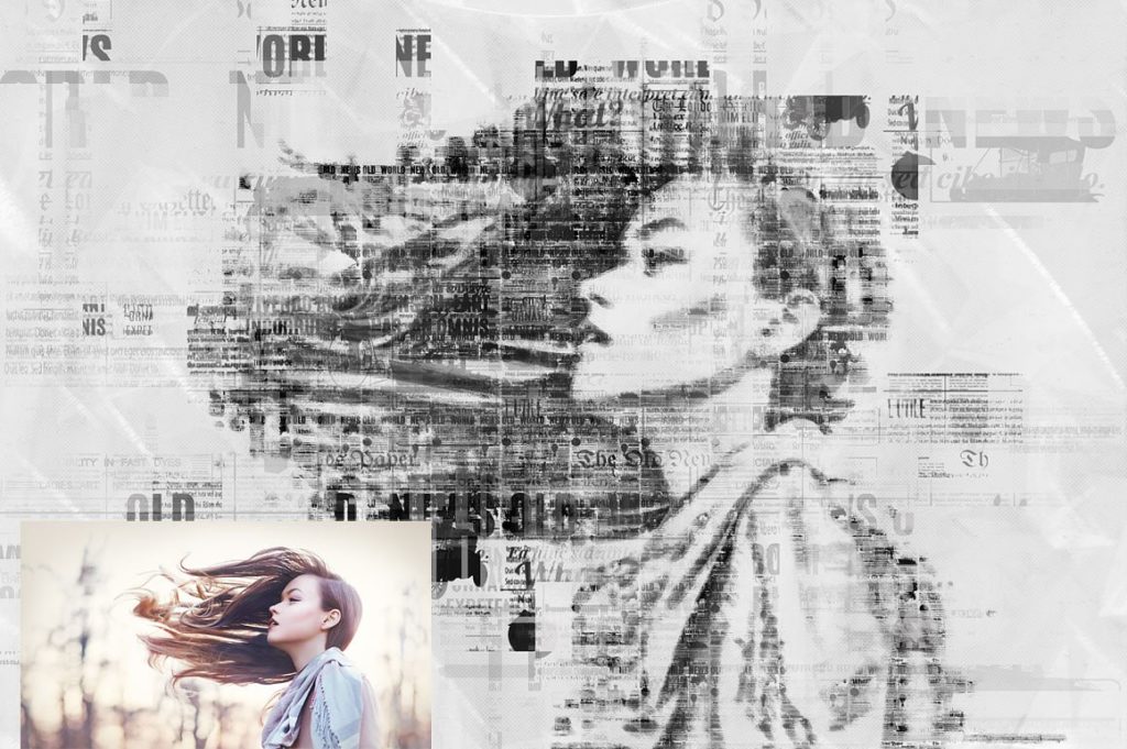 印刷报纸特效PS动作下载[PAT, ATN]插图(6)