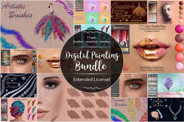 数码人像绘画终极笔刷套件 Digital Painting Bundle