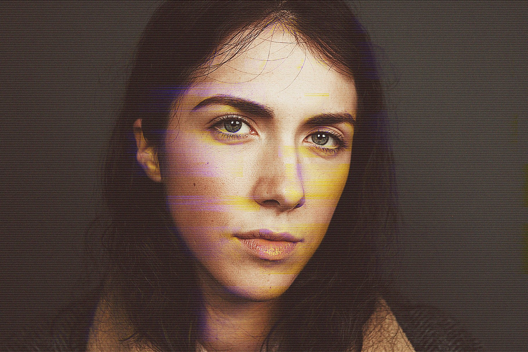 视频画面故障信号丢失视频界面效果PS动作 Gif Glitch Animated Photoshop Action插图(2)