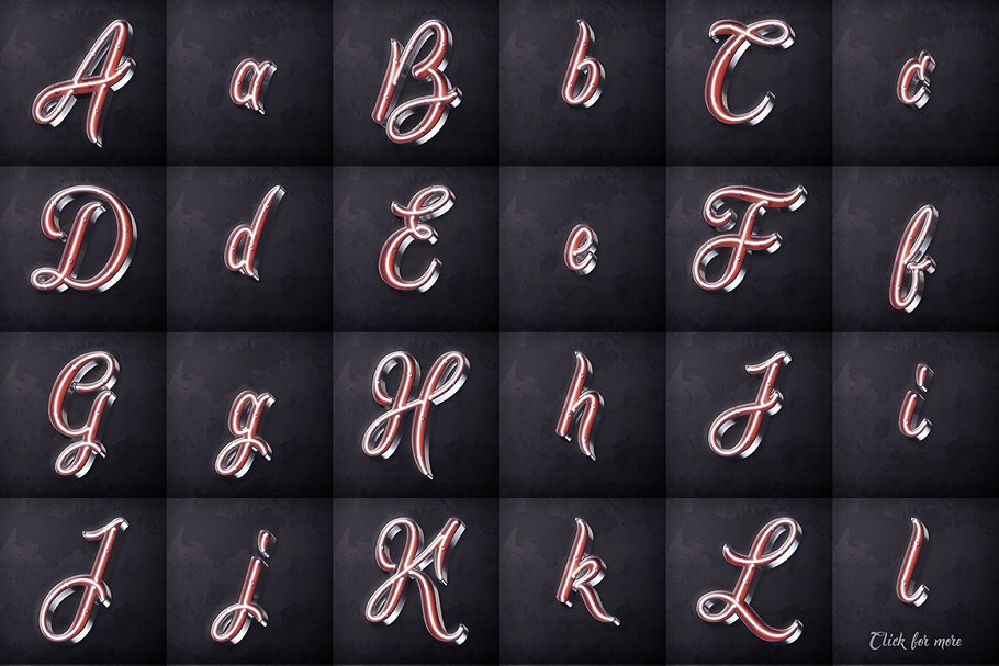 3D效果超级PSD字体[1.05GB] 3d script "Bright calligraphy"插图(3)