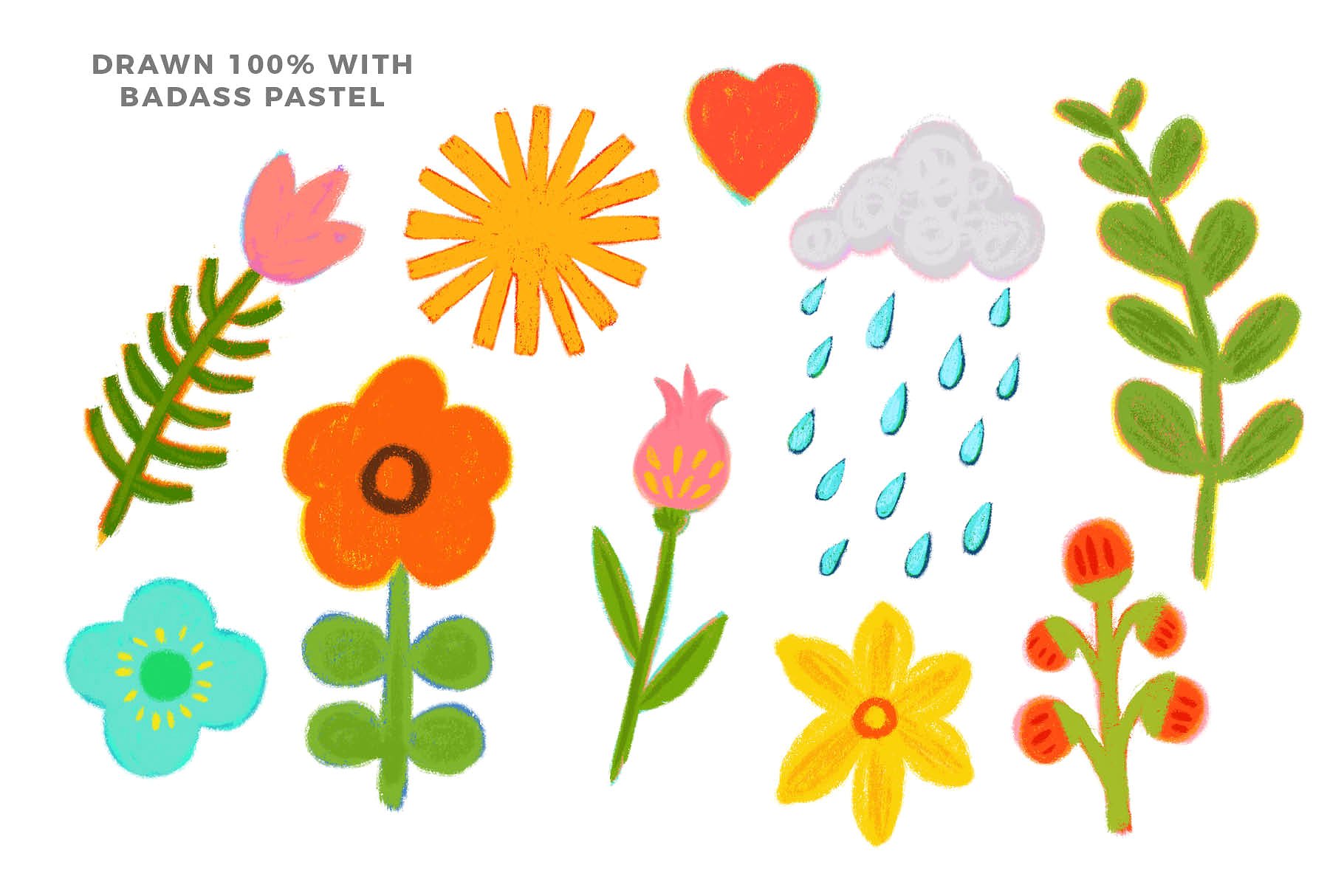 彩色粉笔蜡笔画Procreate专用笔刷 Texturrific Pastels for Procreate插图(5)