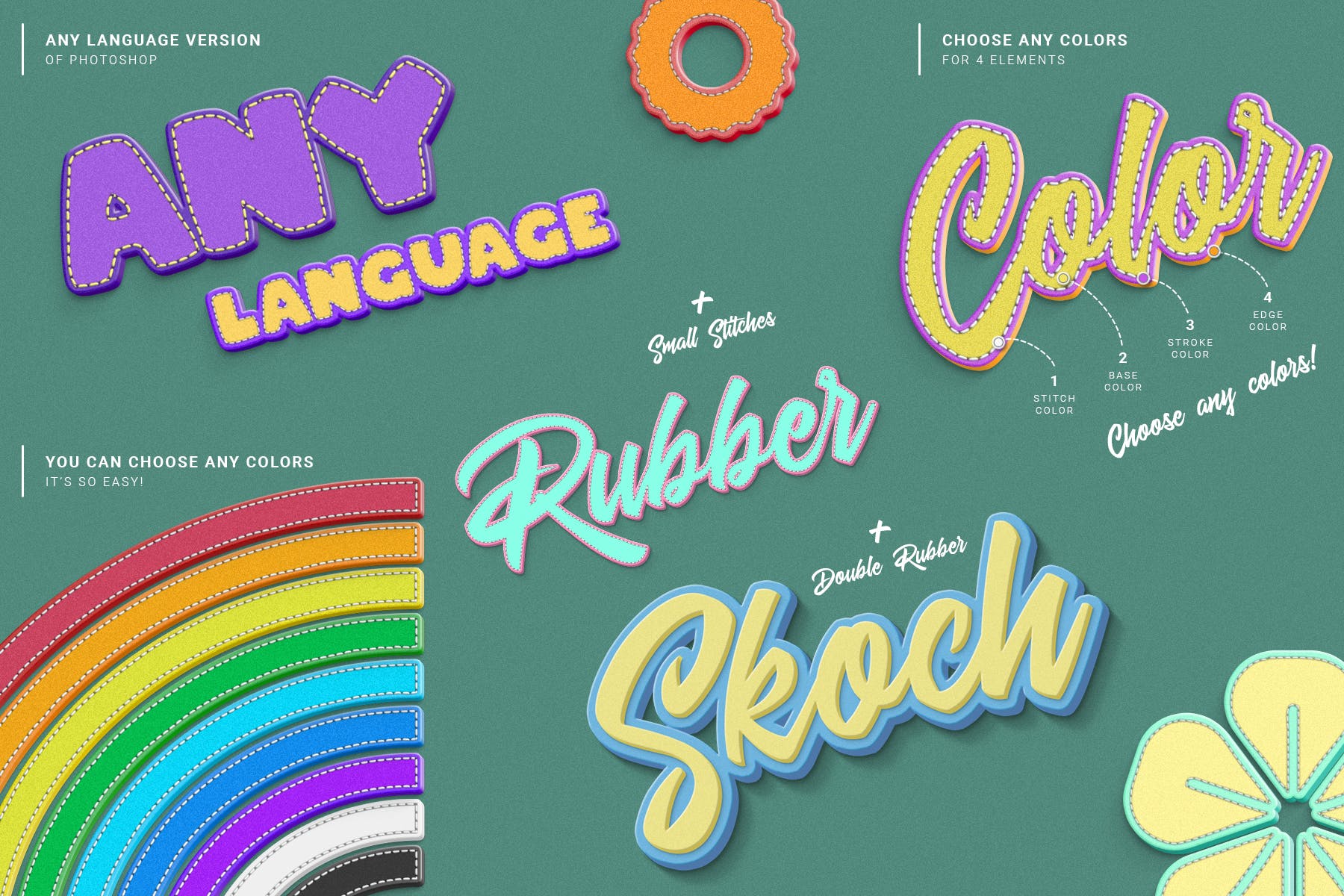 橡胶字体特效Photoshop动作 Rubber Photoshop Action插图(5)