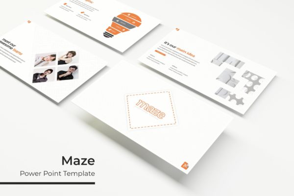 创新企业/企业团队介绍PPT幻灯片模板 Maze – Powerpoint Template